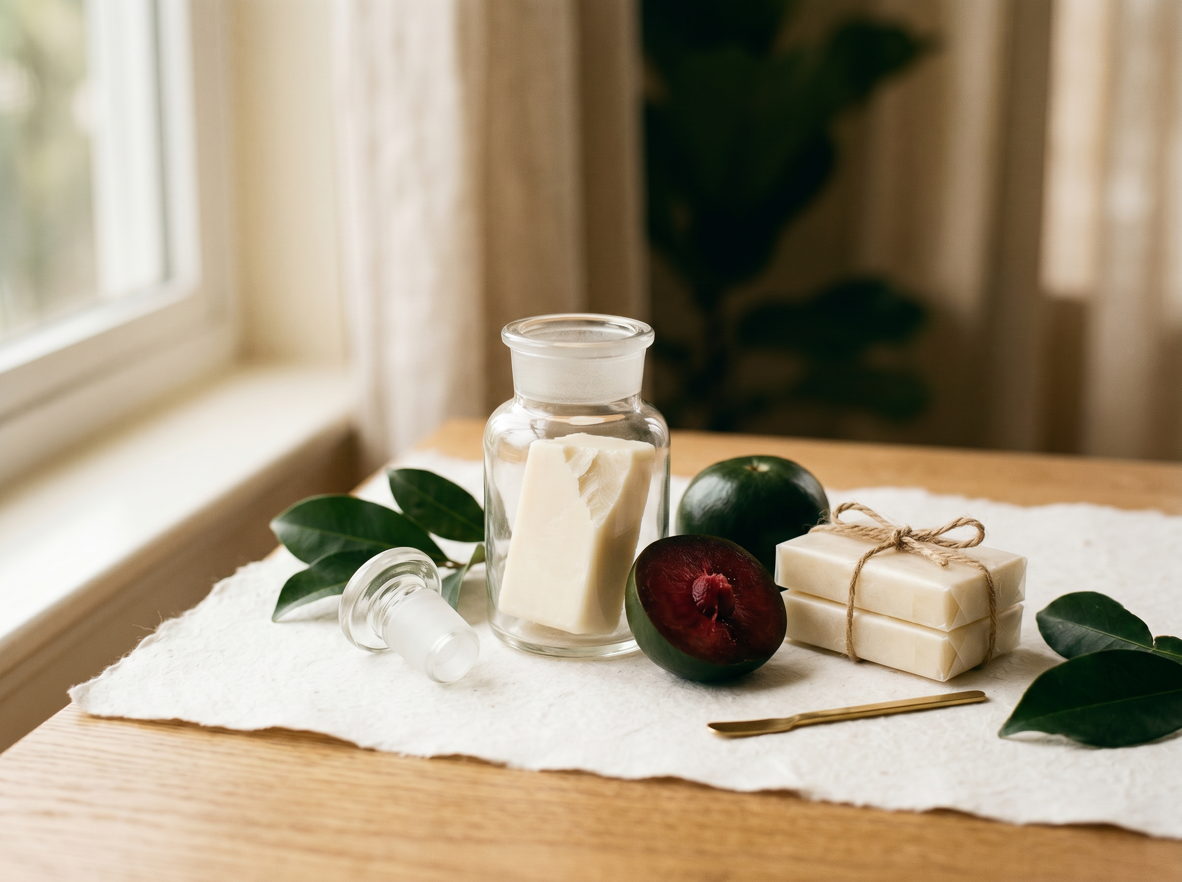 Kokum stearin fraction in apothecary jar